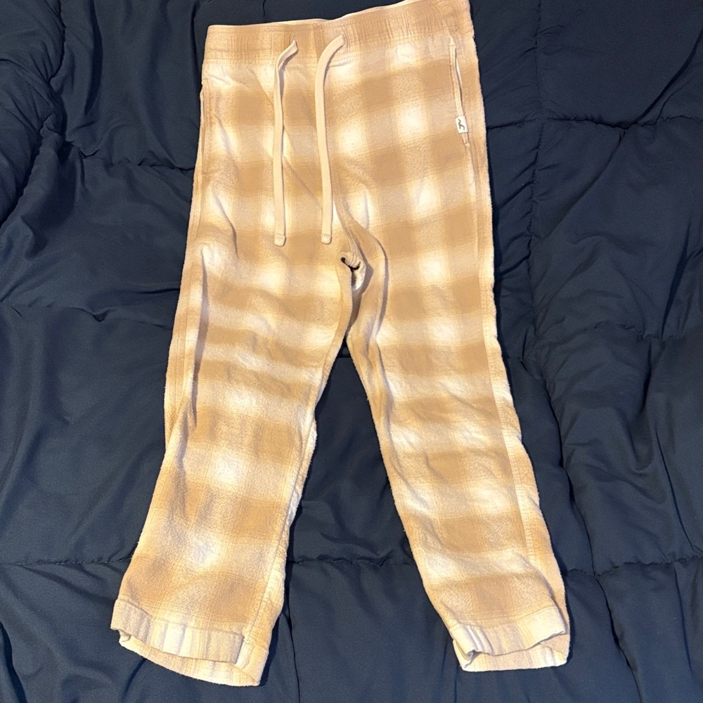 Hollister Mens Beige Checkered Pajamas